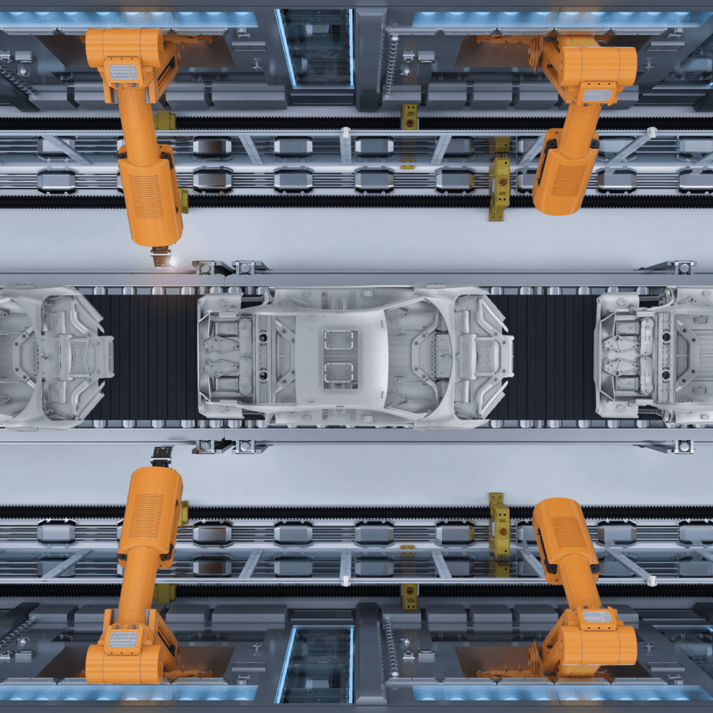 Robots on production line